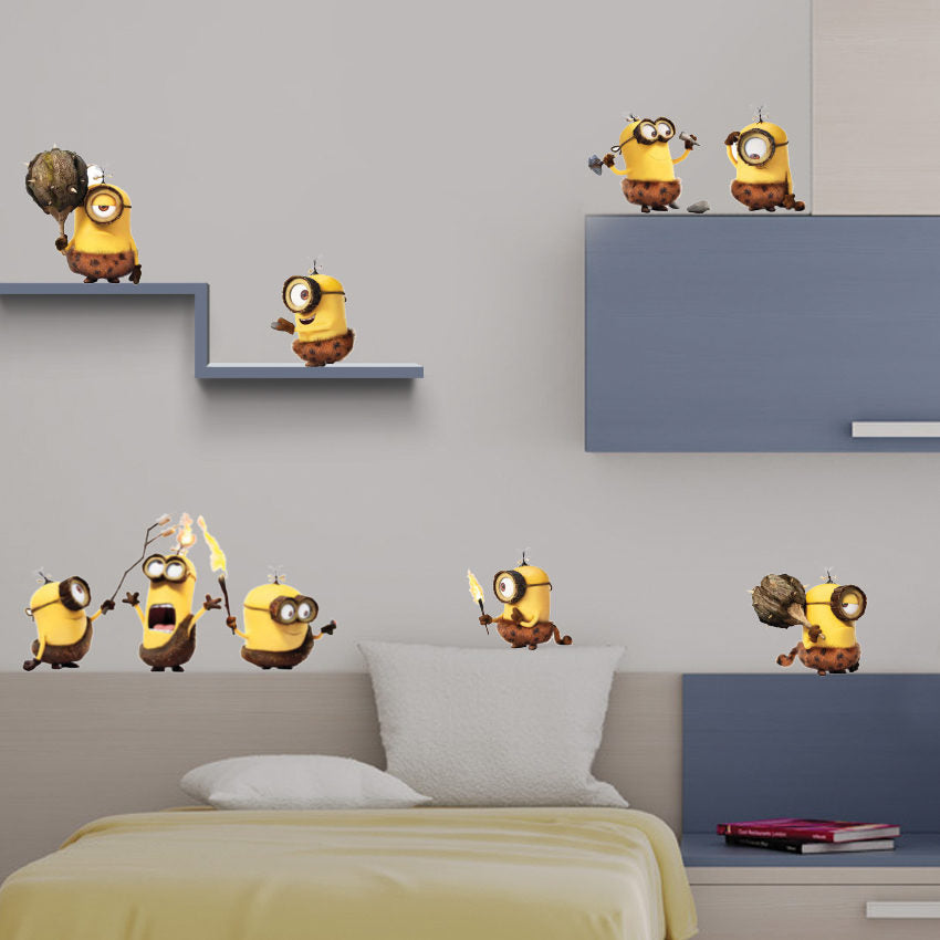 Minions Prehistoric - Køb wallsticker med Minions hulemænd