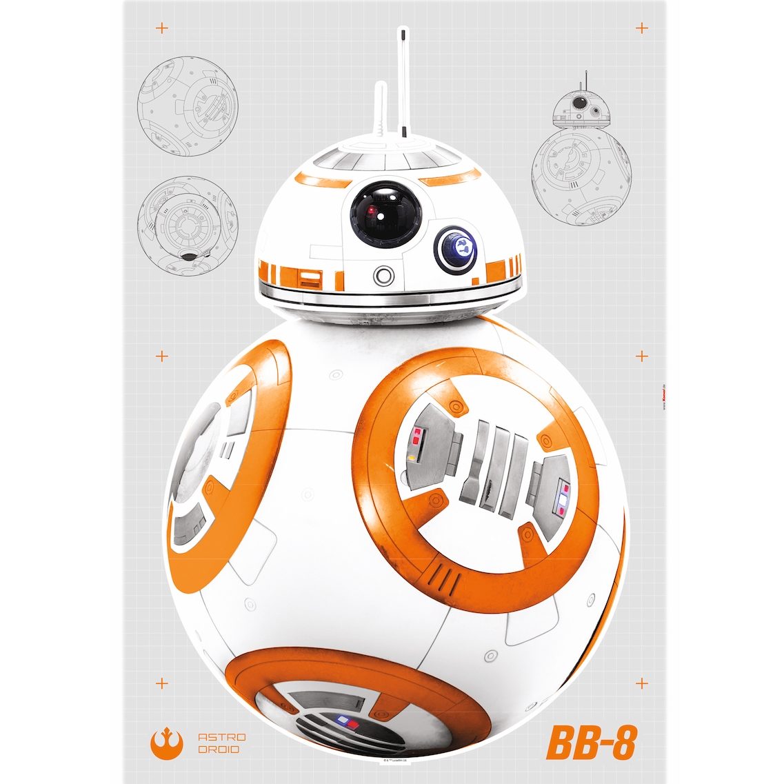 BB8 Robot Star Wars - Køb wallsticker med BB 8 robotten