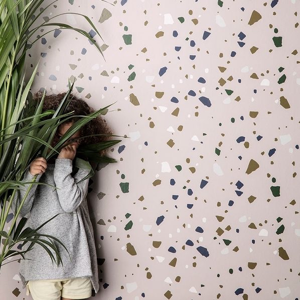 Terrazzo Rose Ferm Living - Køb design tapet fra Ferm Living