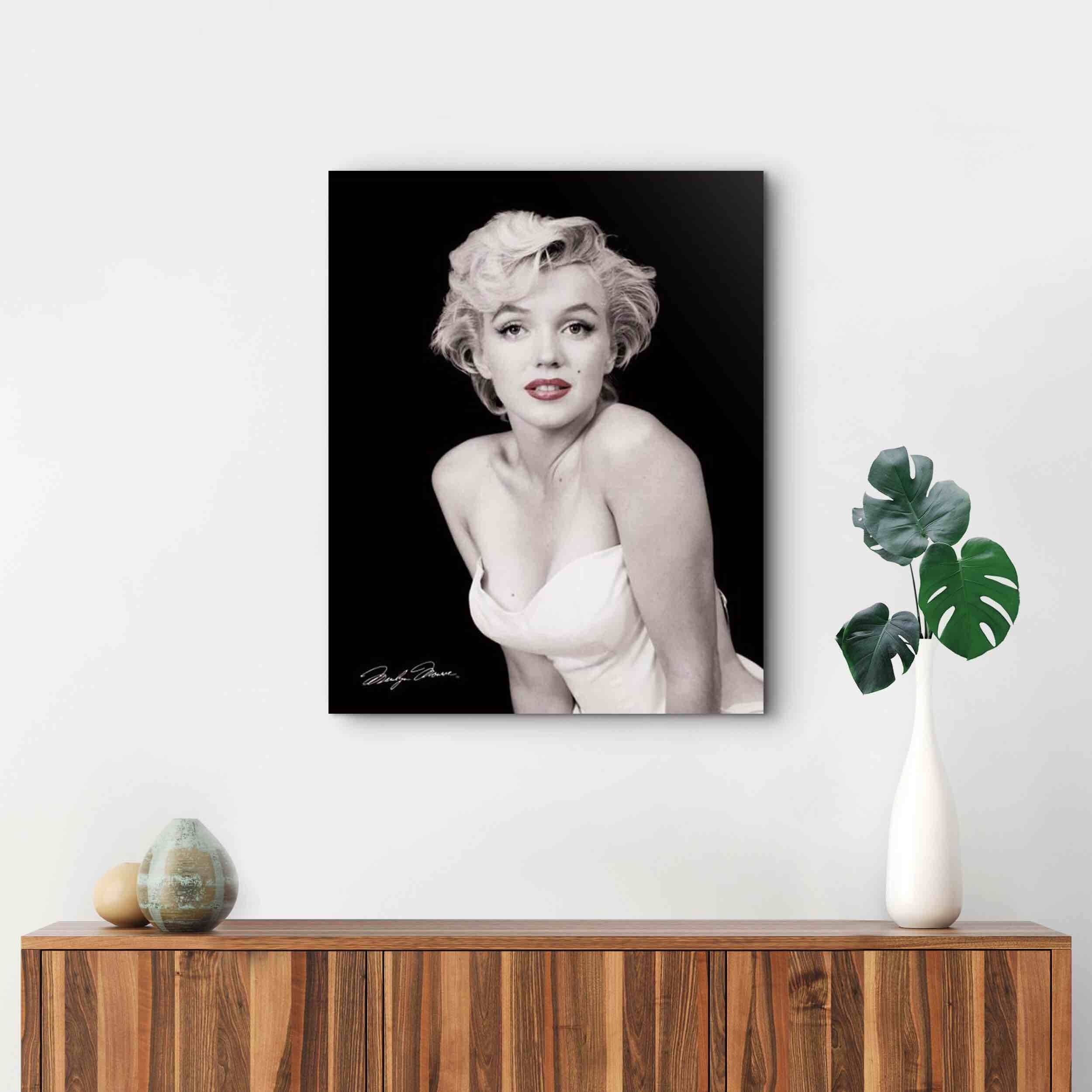 Marilyn Monroe Sort hvid - Køb billig fotokunst billede til væggen