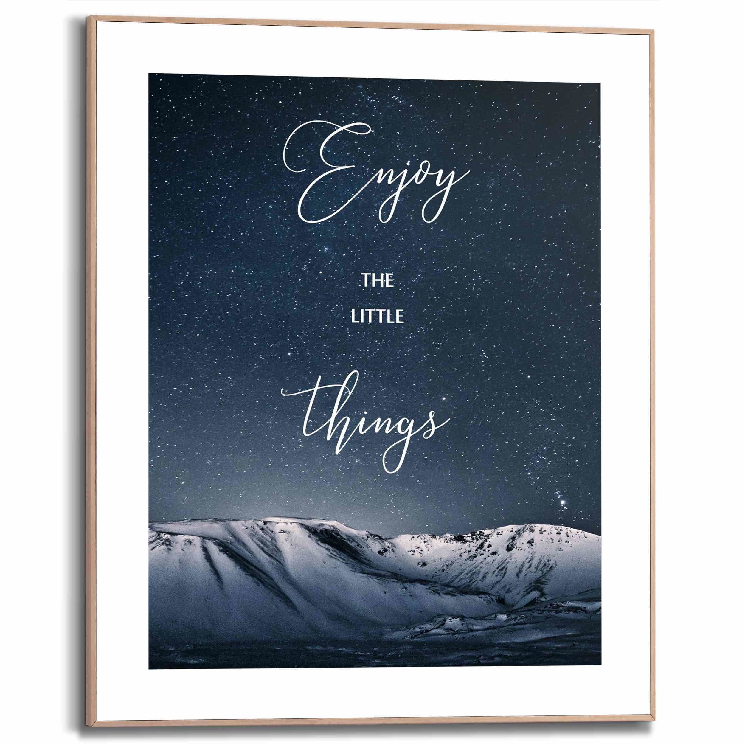 Enjoy the little things 40X50cm. - Køb indrammet plakat billede med citat og tekst