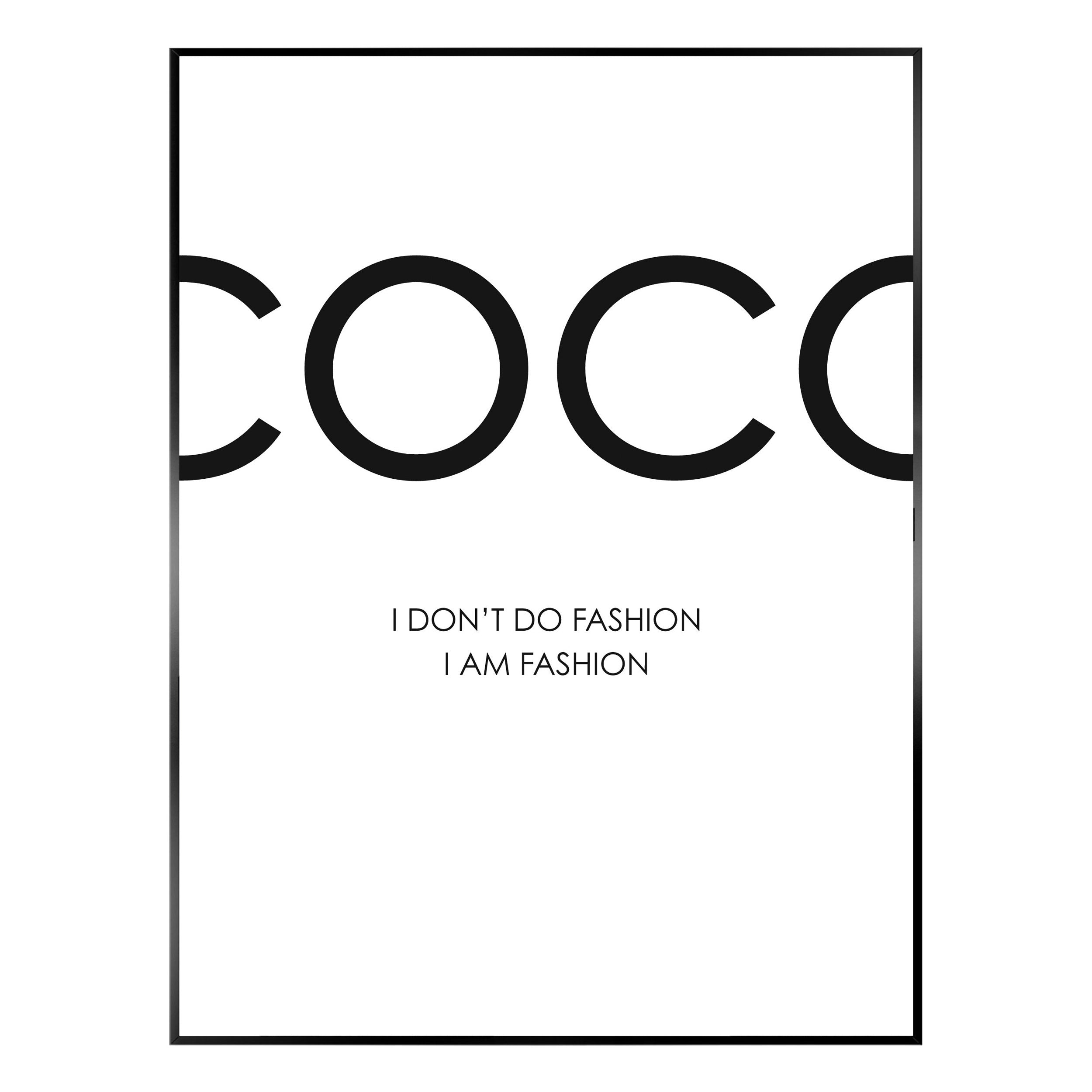 COCO Fashion plakat i sort ramme 50X70cm. - Køb flot billede her