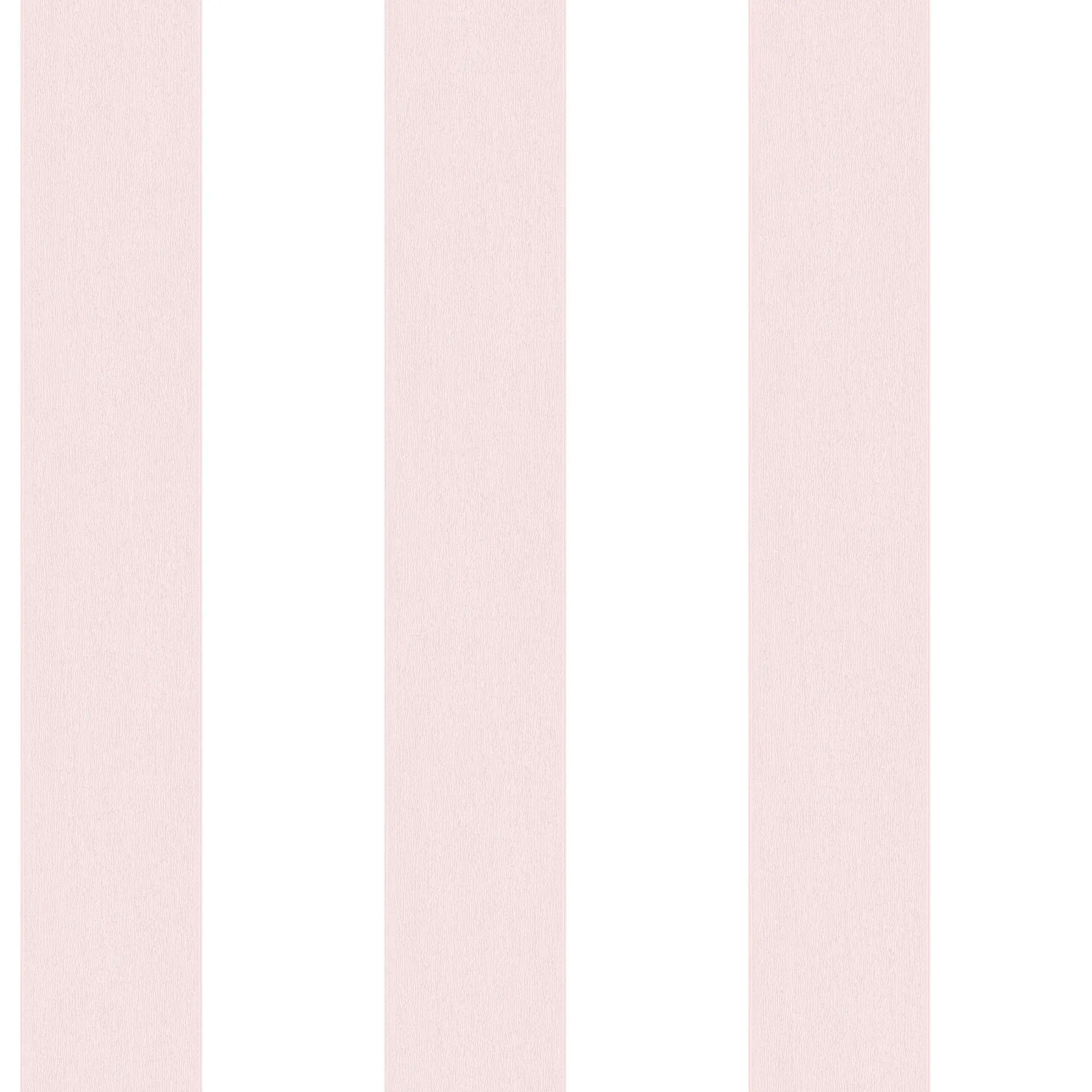 Tapetdetalje af 'Block Stripes - Blush' fra Nicetapet.dk, viser brede pastelrosa og hvide striber.