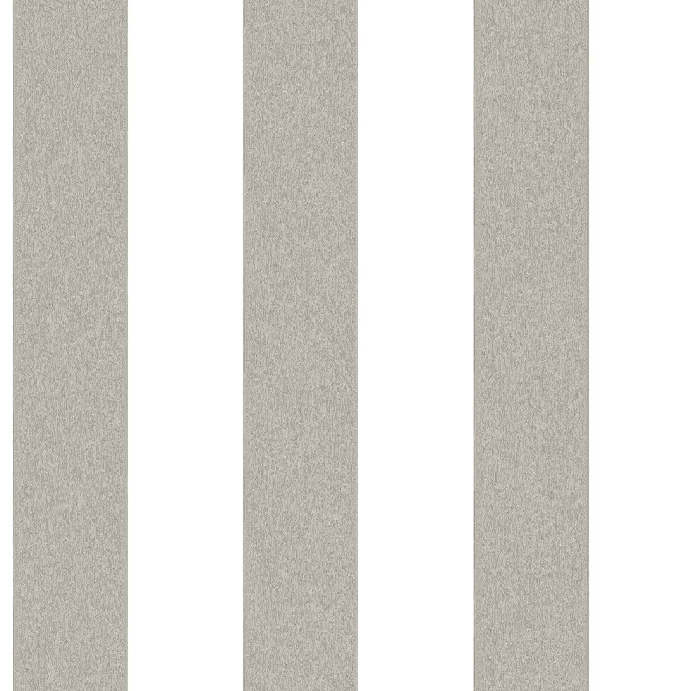 Detaljeret billede af Block Stripes - Stone tapetmønster med brede lodrette striber i neutral farve.