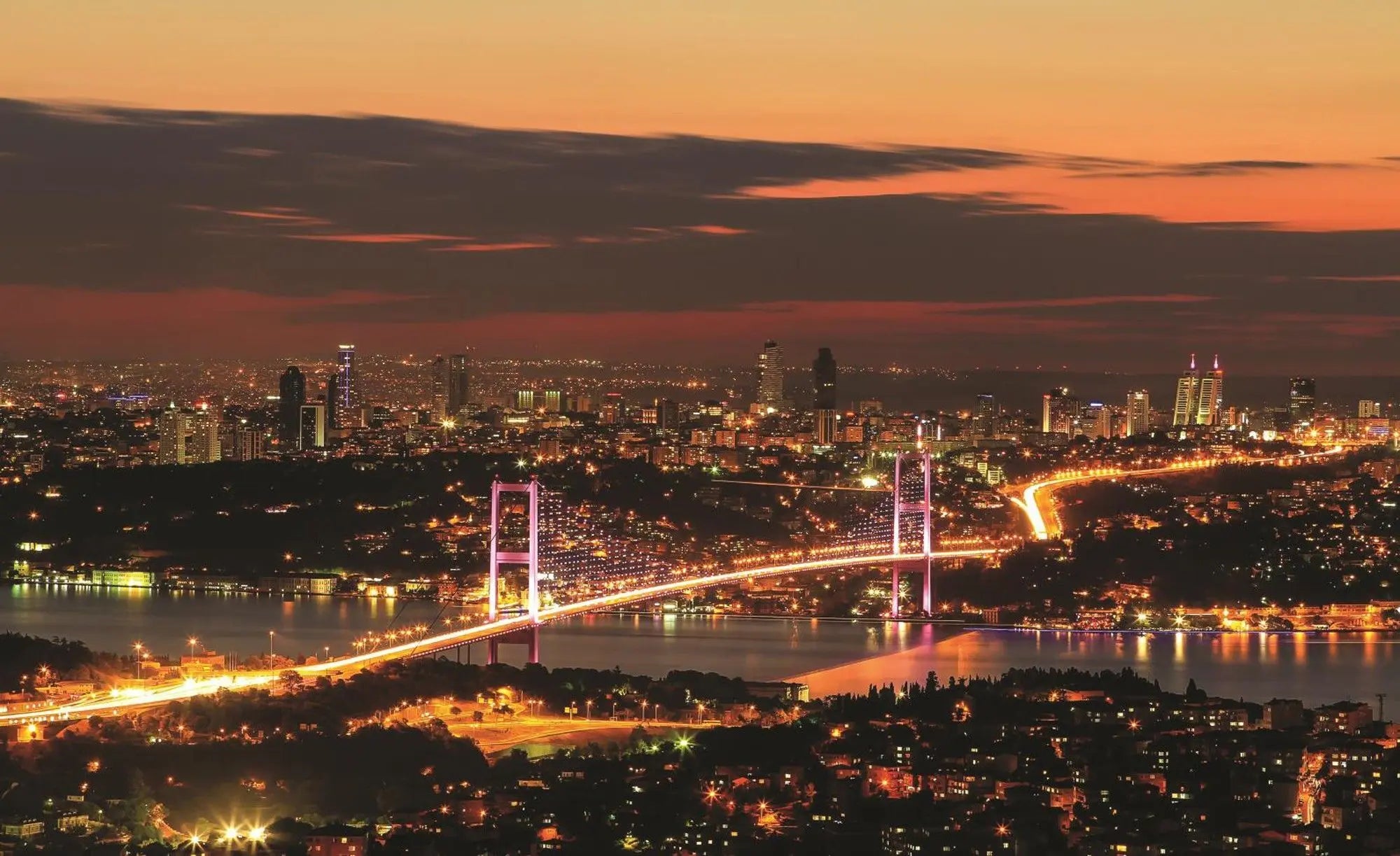 Billede 1 af Fototapet - Bosphorusbroen i Istanbul ved solnedgang