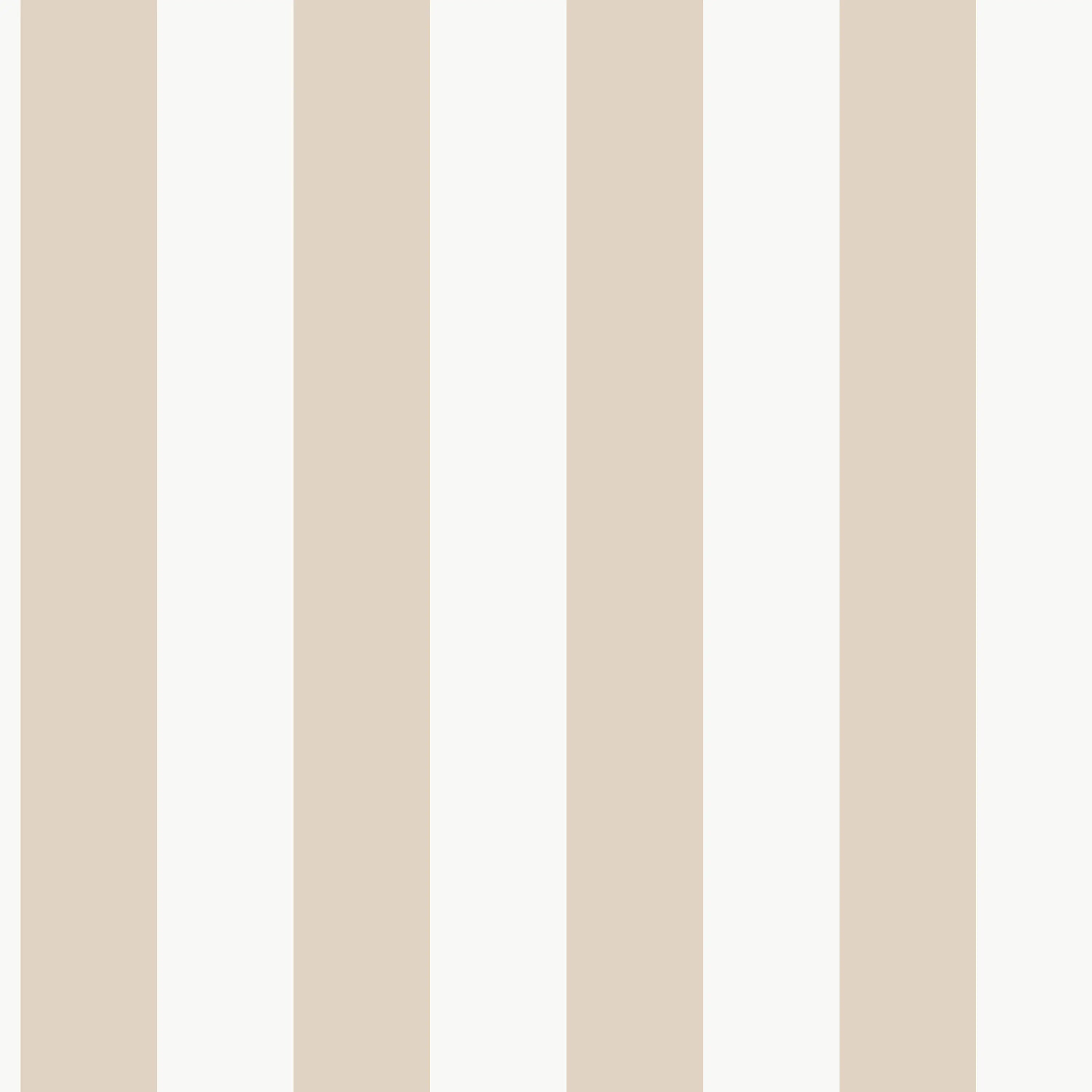 Billede af Broad Stripes - Hazelnut tapet med brede lodrette striber i beige og hvid fra Nicetapet.dk