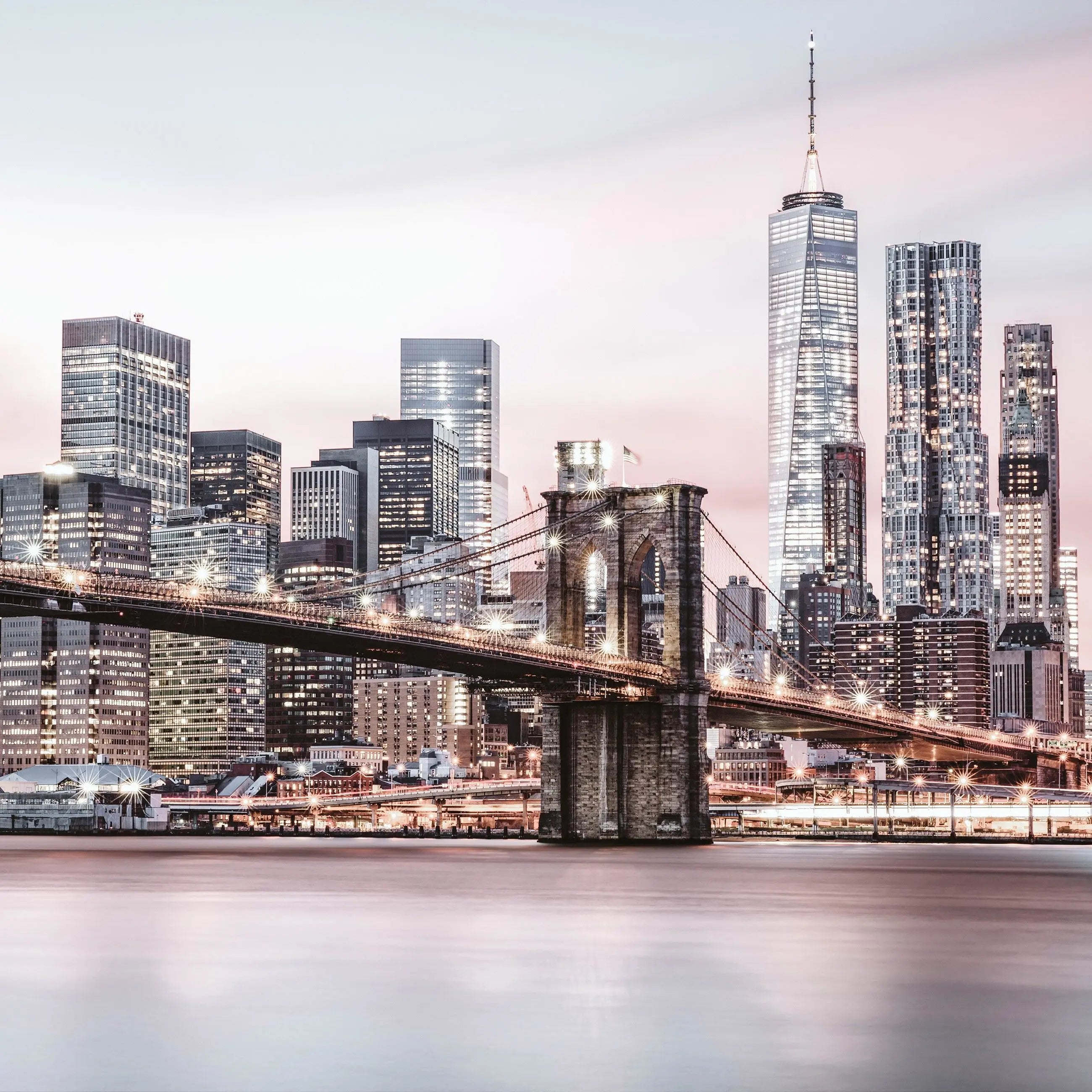 Billede 7 af Fototapet - Brooklyn Bridge med skyskrabere i New York