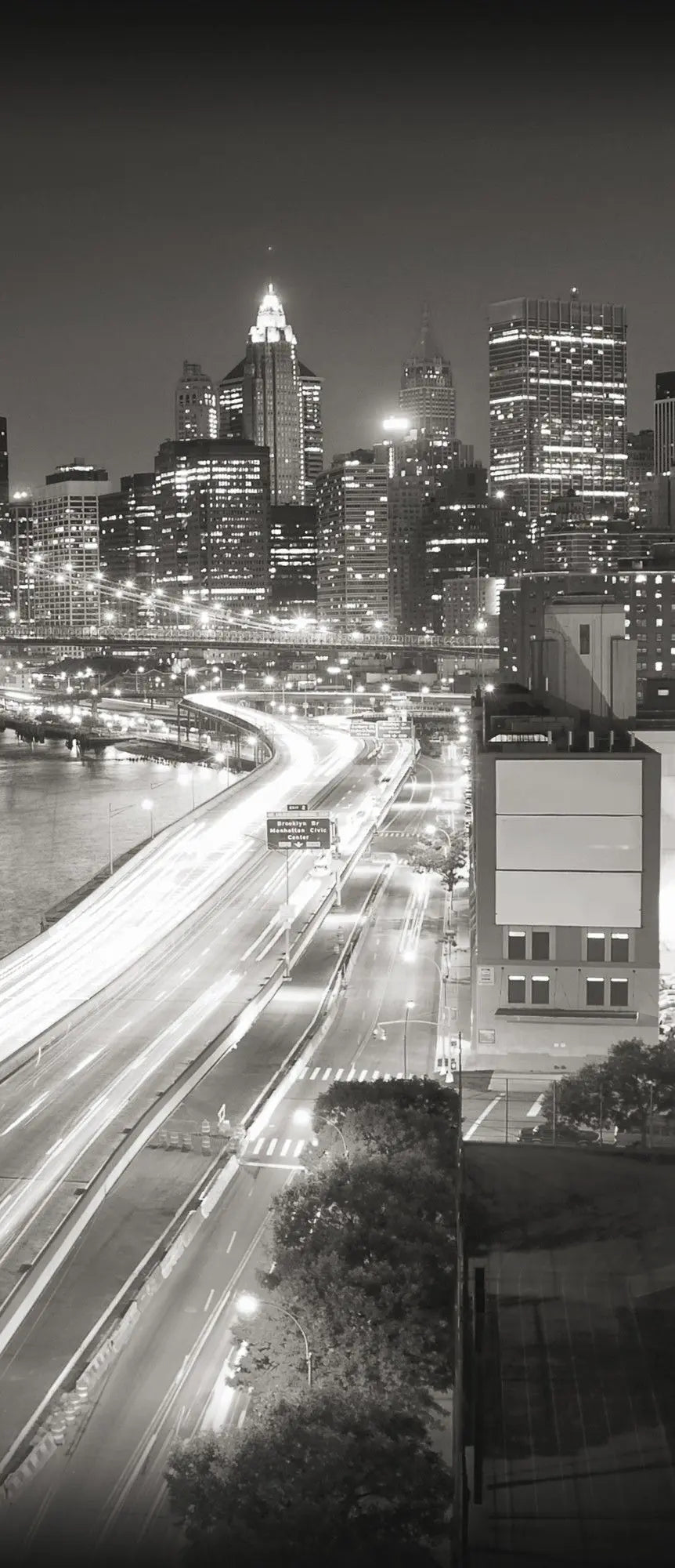 Billede 10 af Fototapet - Brooklyn Bridge og Manhattan Skyline i Sort-hvid