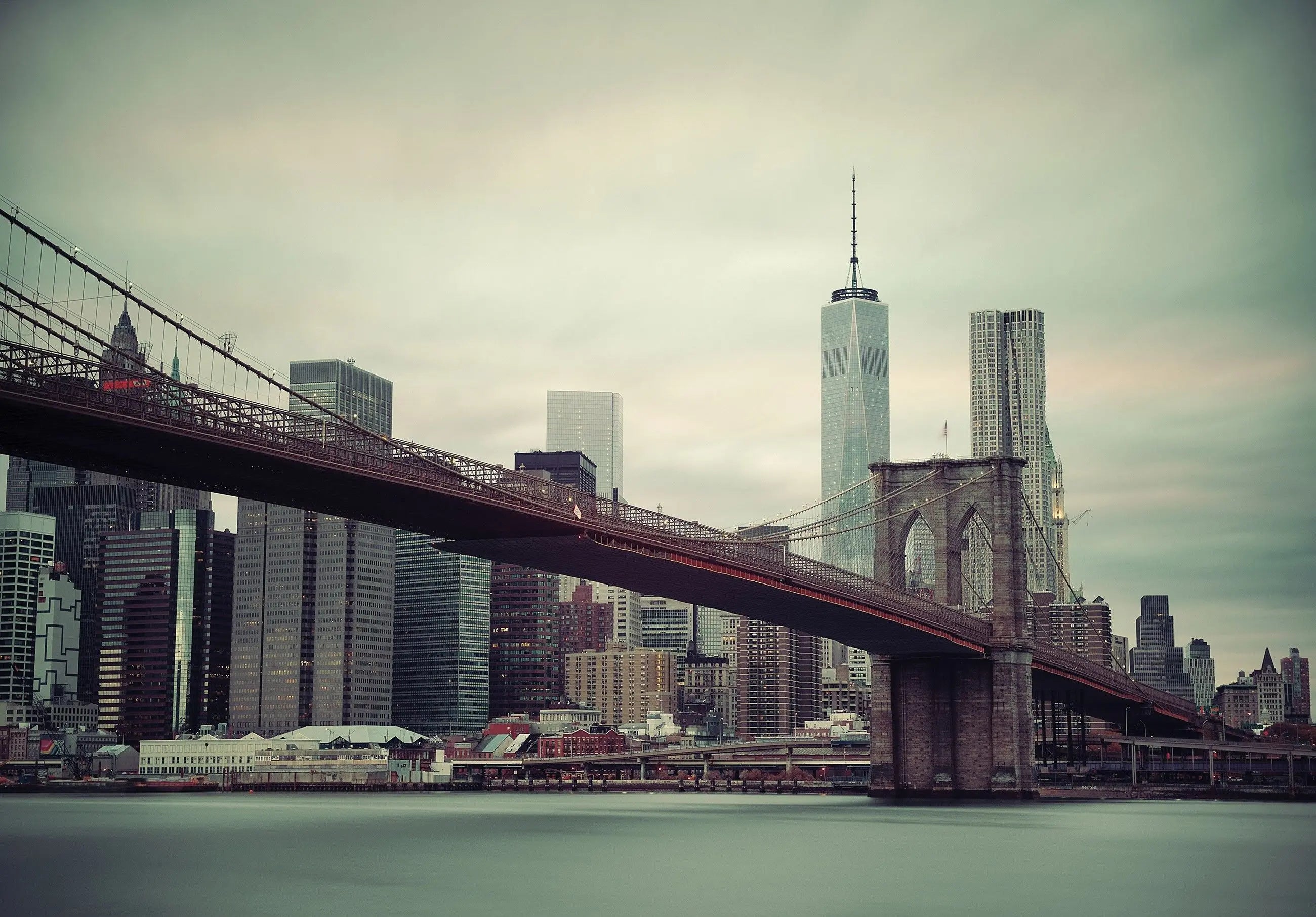 Billede 2 af Fototapet - Brooklyn Bridge og Manhattan Skyline New York