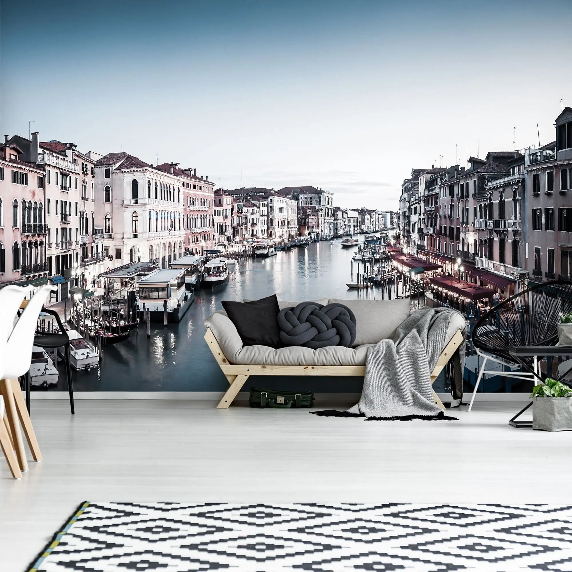 Billede 11 af Fototapet - Canal Grande i Venedig med både og farverige bygninger