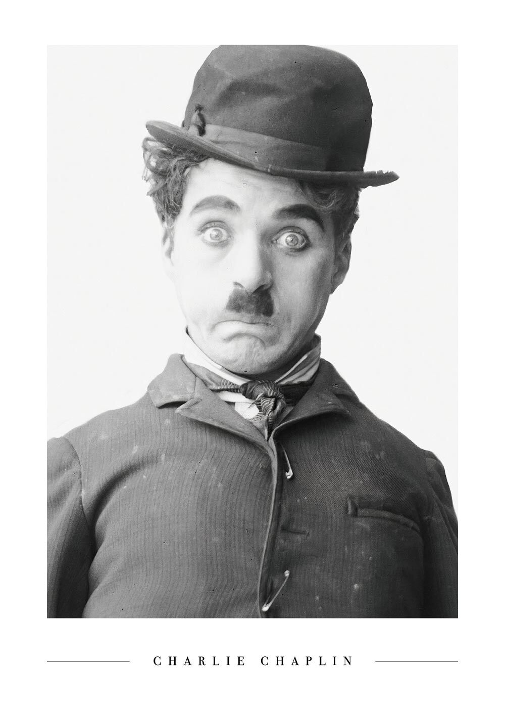 Charlie Chaplin fotokunst plakat 30X40cm. - Køb Sort-hvid fotokunst