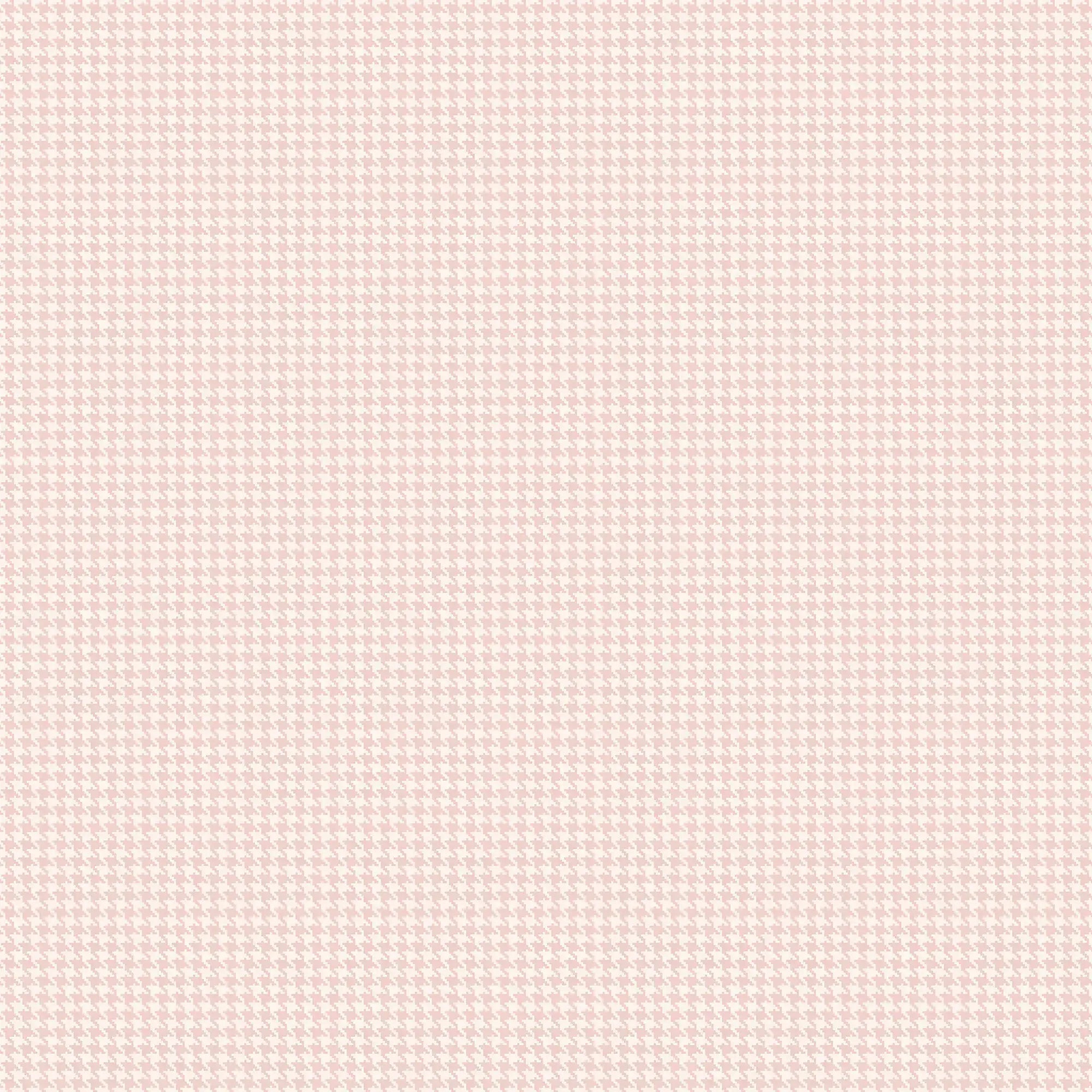 Nærbillede af tapetmønsteret Delicate Houndstooth - Blush fra Nicetapet.dk, der viser det delikate sildebensmønster i en rosa nuance.