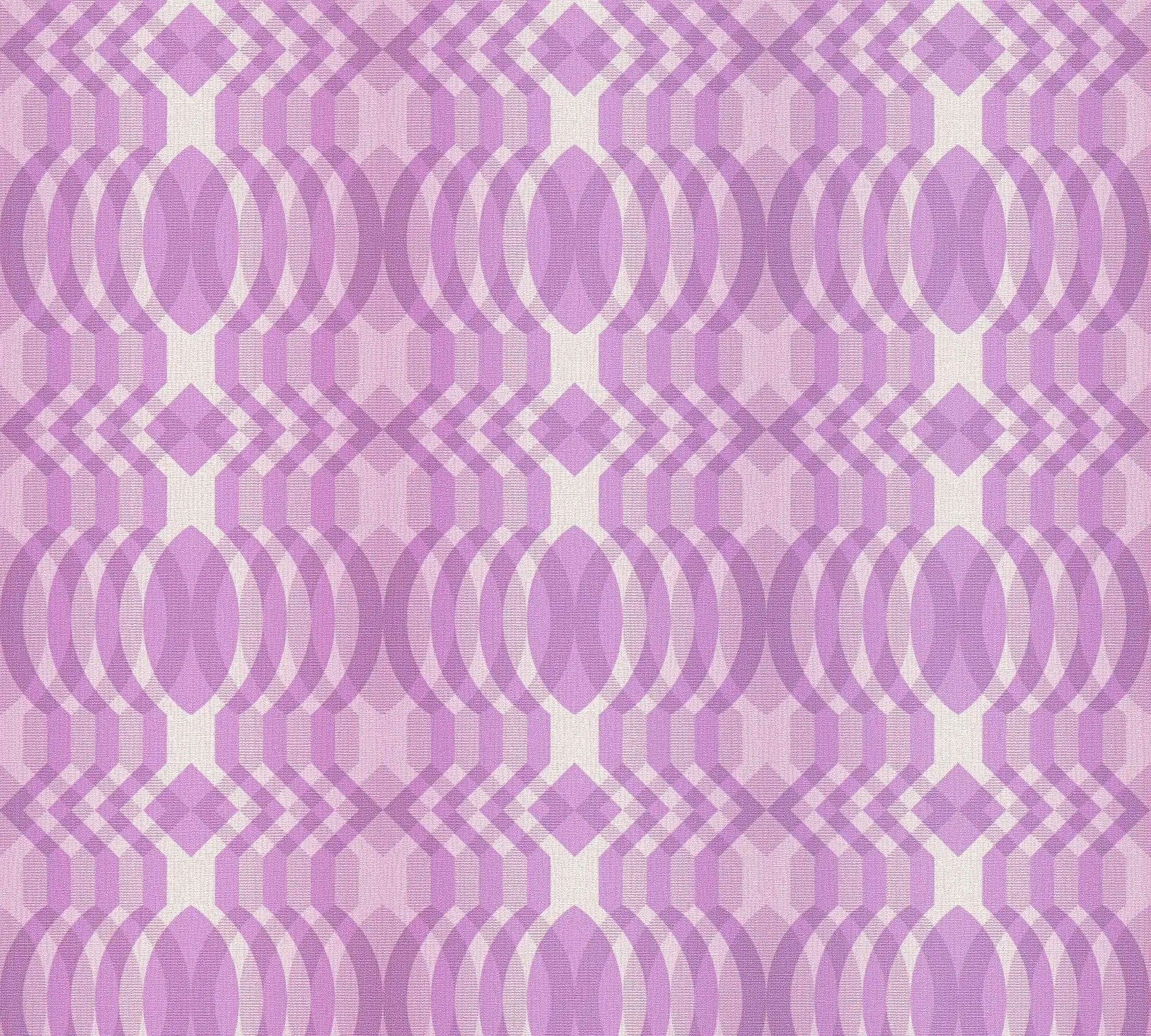 Diane - Vintage Lavender tapet med et geometrisk abstrakt mønster i lyse lilla nuancer fra Nicetapet.dk.