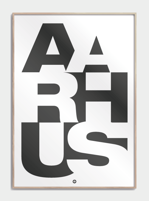 AARHUS Sort hvid plakat 50 X 70cm. - Køb Århus plakat her!