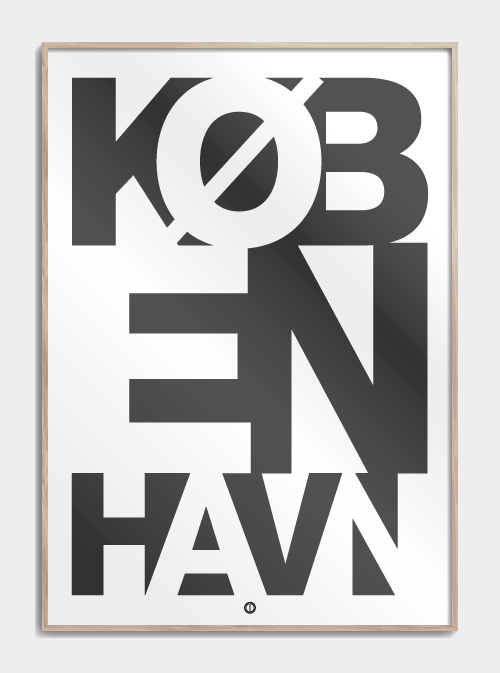 KØBENHAVN Sort hvid plakat 50 X 70cm. - Køb CPH plakat her!