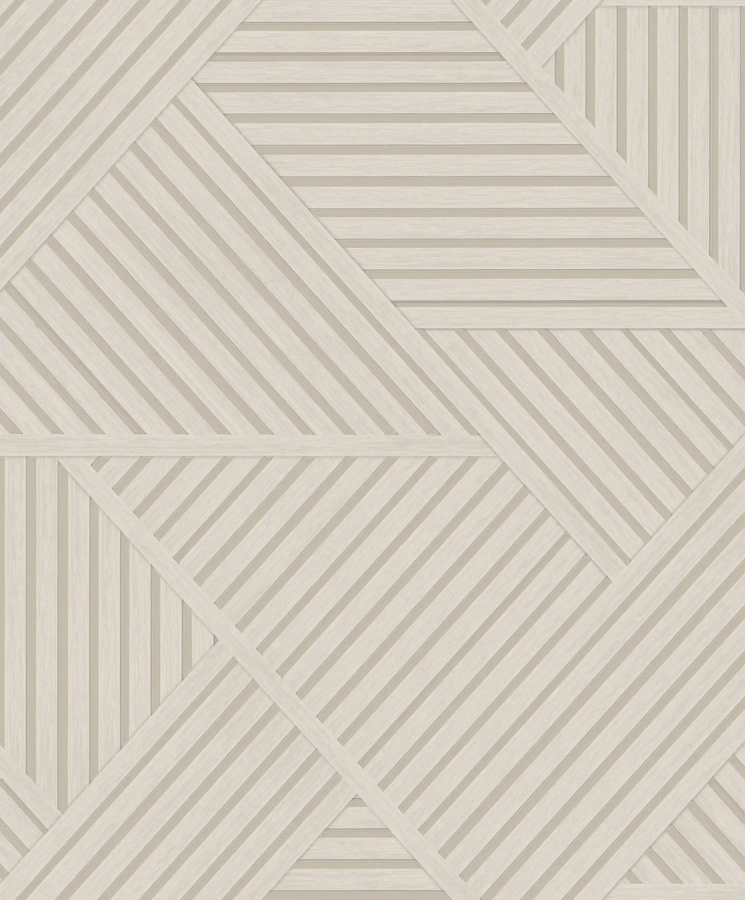 Detalje af Elba - Cream tapet mønster med diagonale striber og geometriske former.