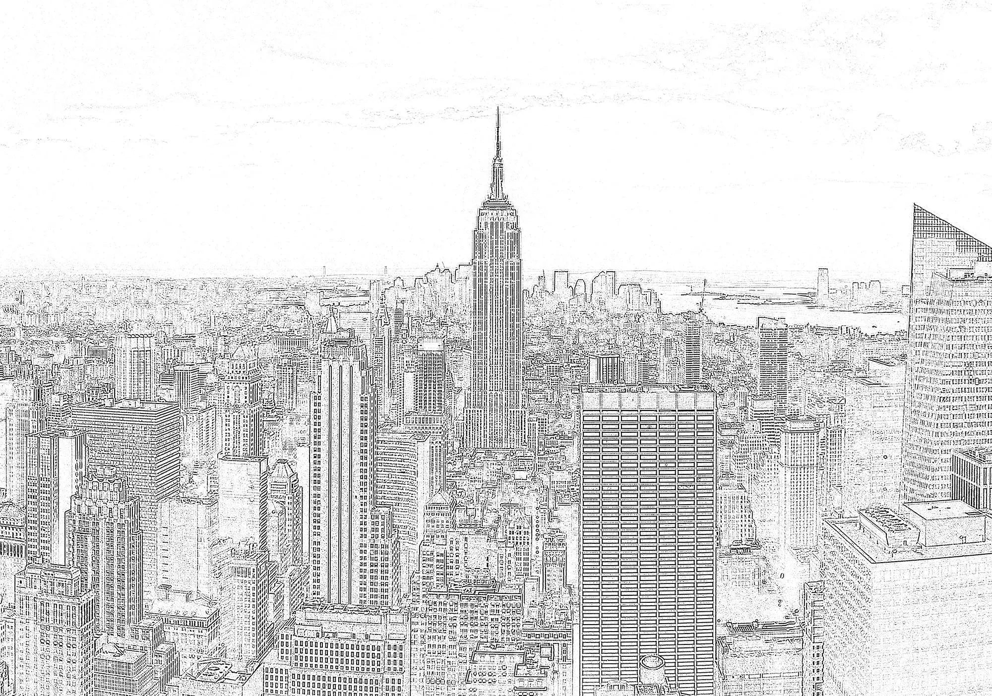 Billede 1 af Fototapet - Empire State Building sat over New Yorks skyline