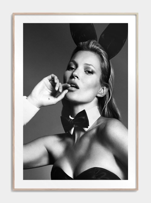 Kate Moss Playboy model sort-hvid plakat 50X70cm. - Køb Fotokunst