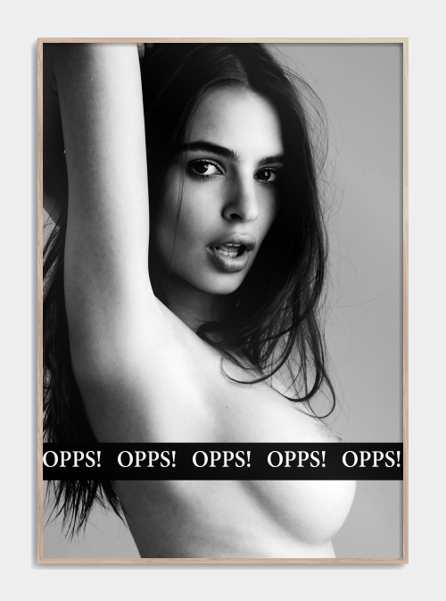 Emily Ratajkowski model sort-hvid plakat 50X70cm. - Køb Fotokunst