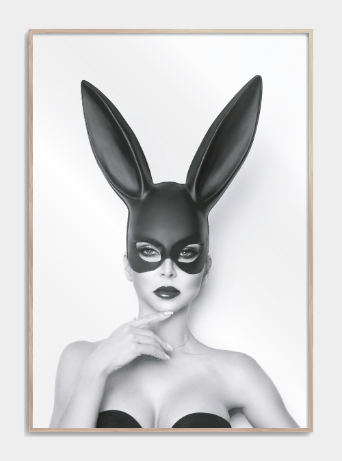 Playboy Bunny model sort-hvid plakat 50X70cm. - Køb Fotokunst her