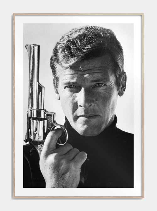 Agent 007 plakat fotokunst A3 - Sort-hvid fotokunst plakat James Bond