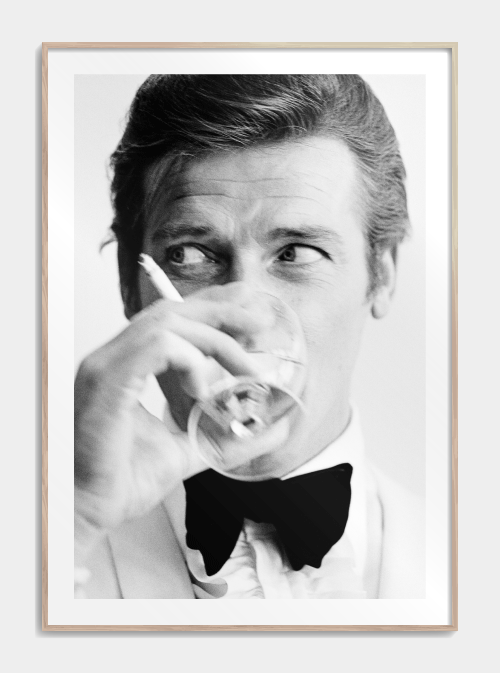 James Bond plakat fotokunst A3 - Sort-hvid fotokunst plakat med 007