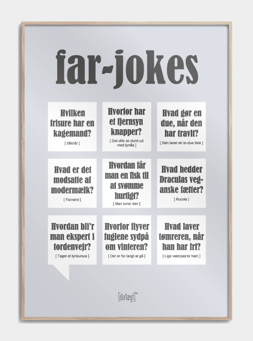 Far jokes Dialægt plakat A3 - Køb plakater med far vittigheder og tekst