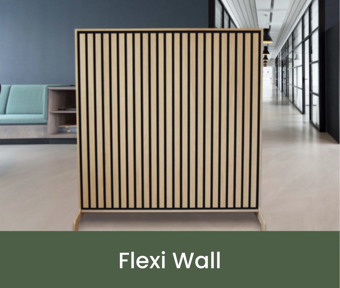 Flexi Wall Akustik skillevæg B:125cm. X H:140cm. - Køb skillerums væg i træ som akustikpanel