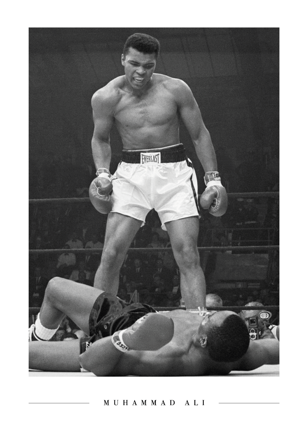 Muhammad Ali Sort-hvid fotokunst plakat 30X40cm. - Køb fotokunst