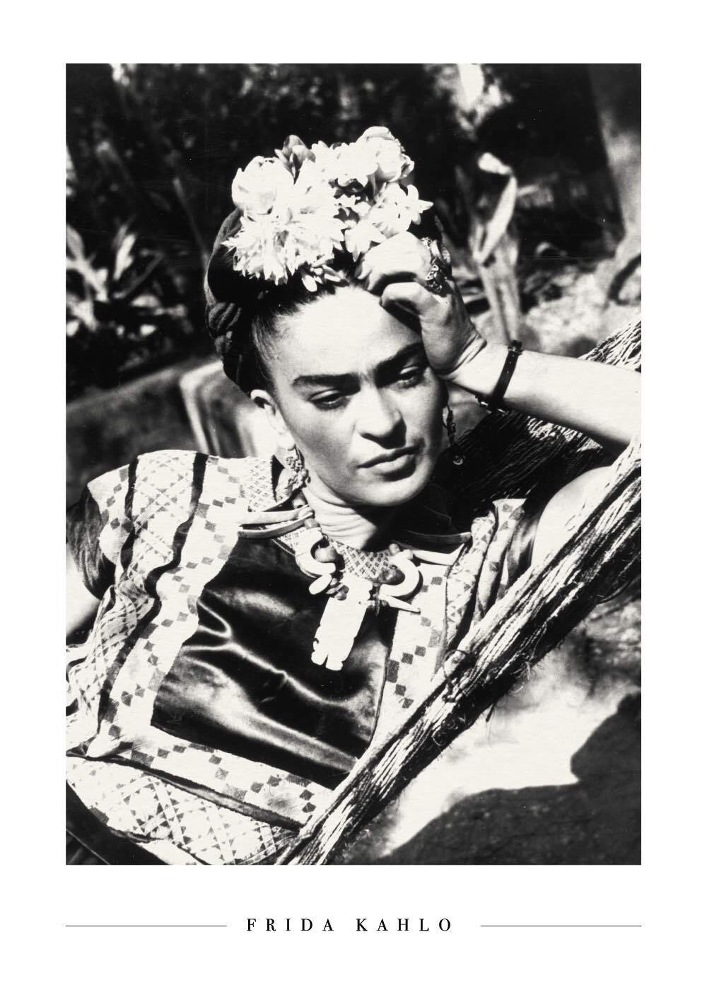 Frida Kahlo fotokunst plakat 30X40cm. - Køb Sort-hvid fotokunst