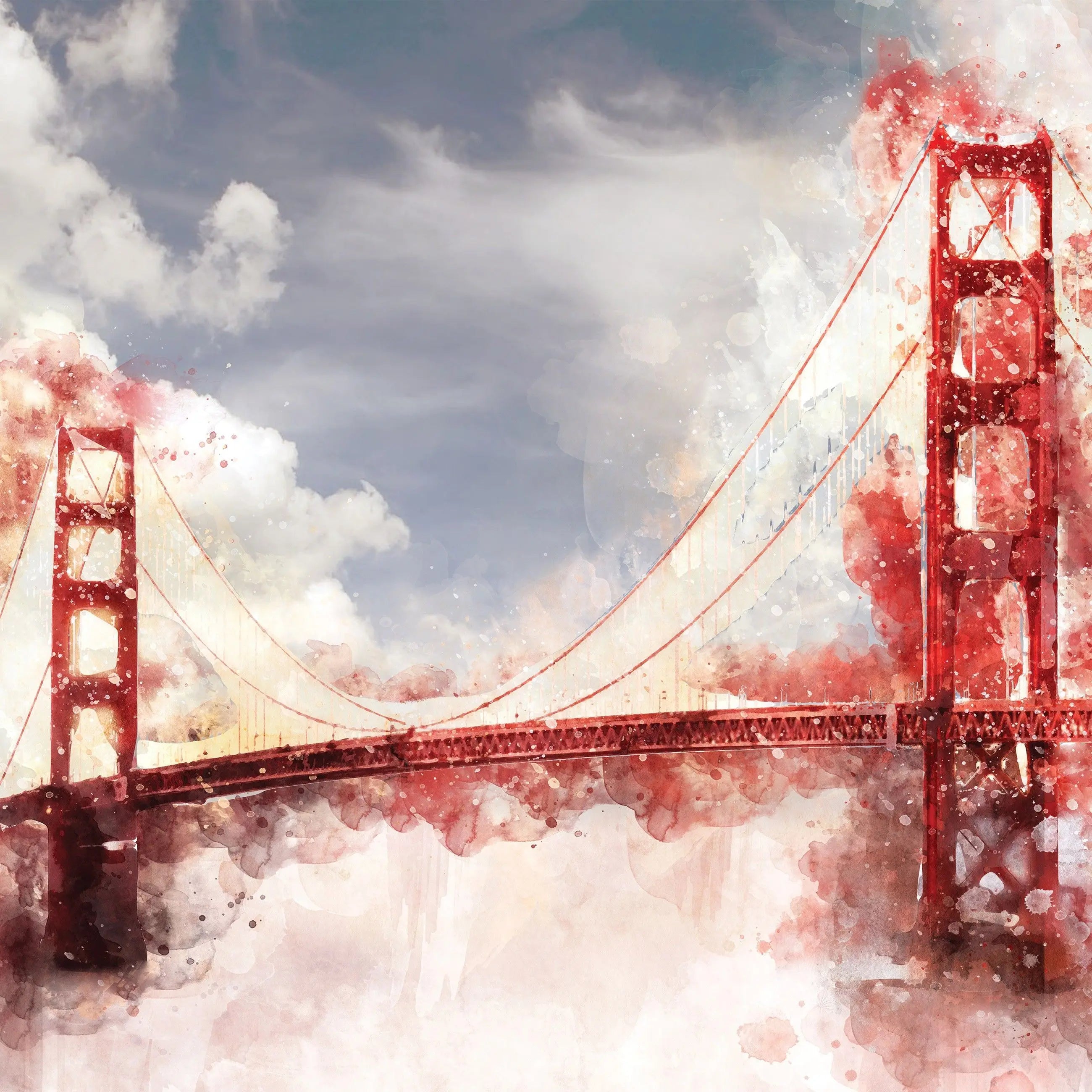 Billede 8 af Fototapet - Golden Gate Bridge med kunstneriske farveeksplosioner