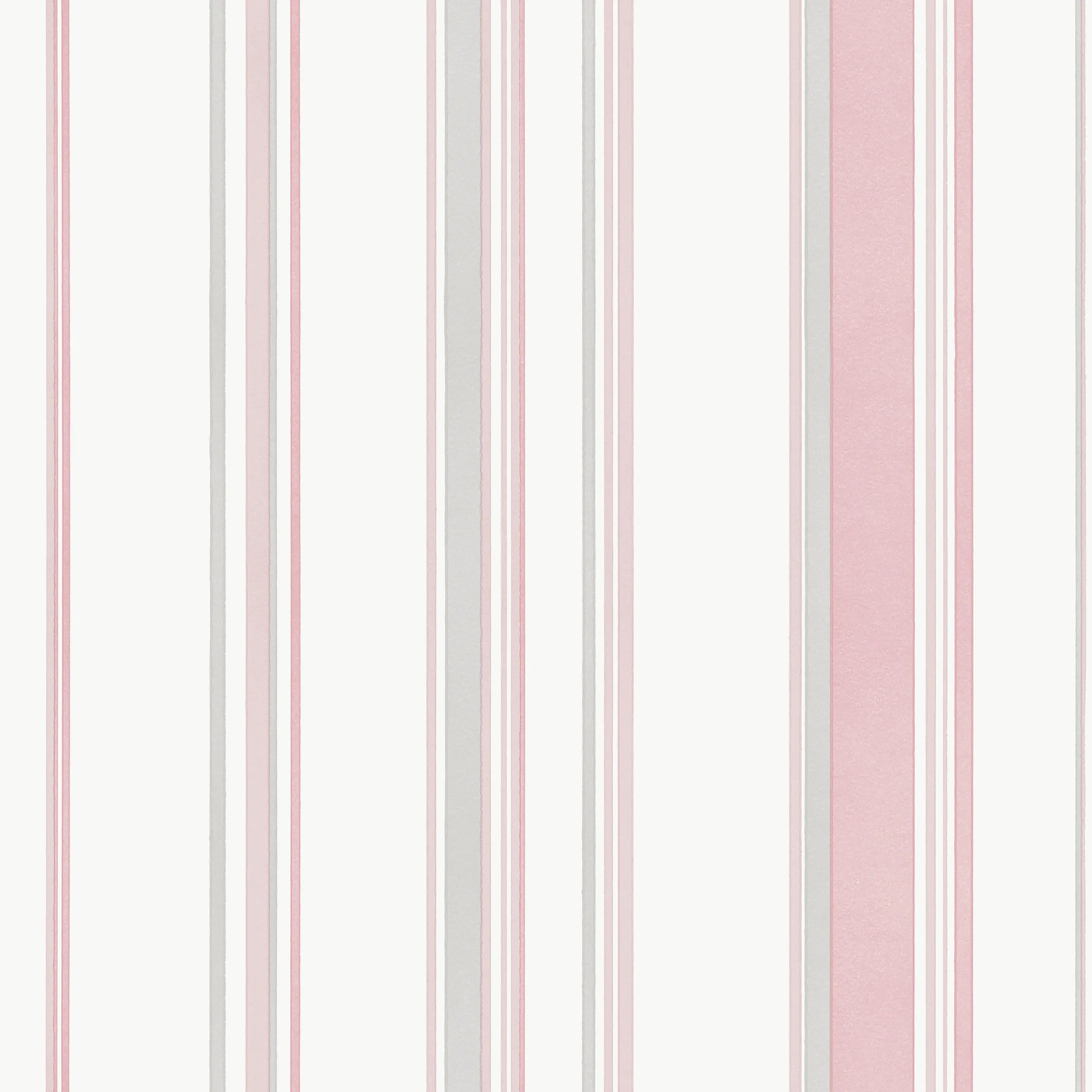 Tapet med lodrette striber i forskellige nuancer af blush og hvid fra Nicetapet.dk's produkt Intersected Stripes - Blush.