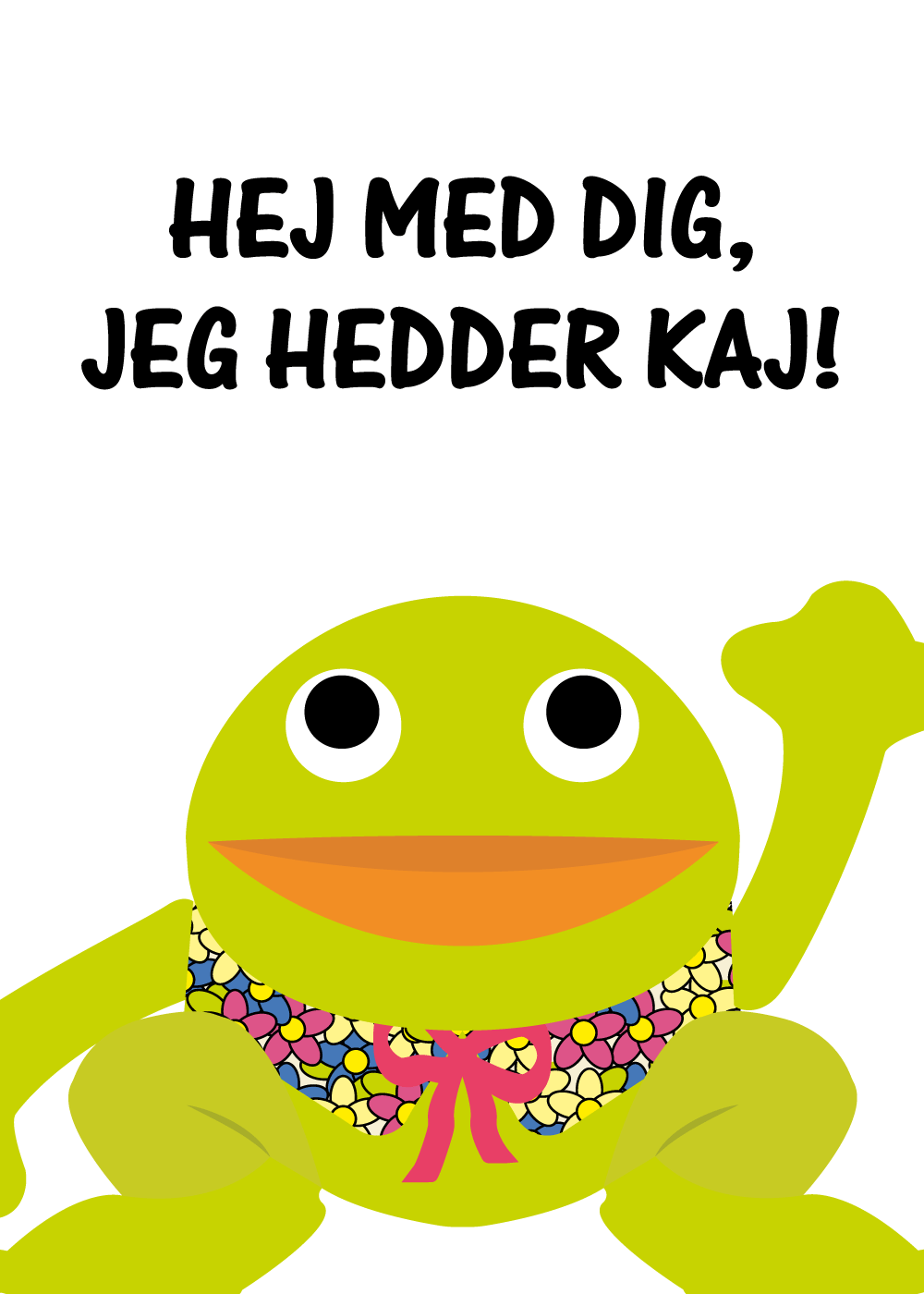 Hej med dig - Kaj plakat hvid A3 - Køb plakat til børn online her