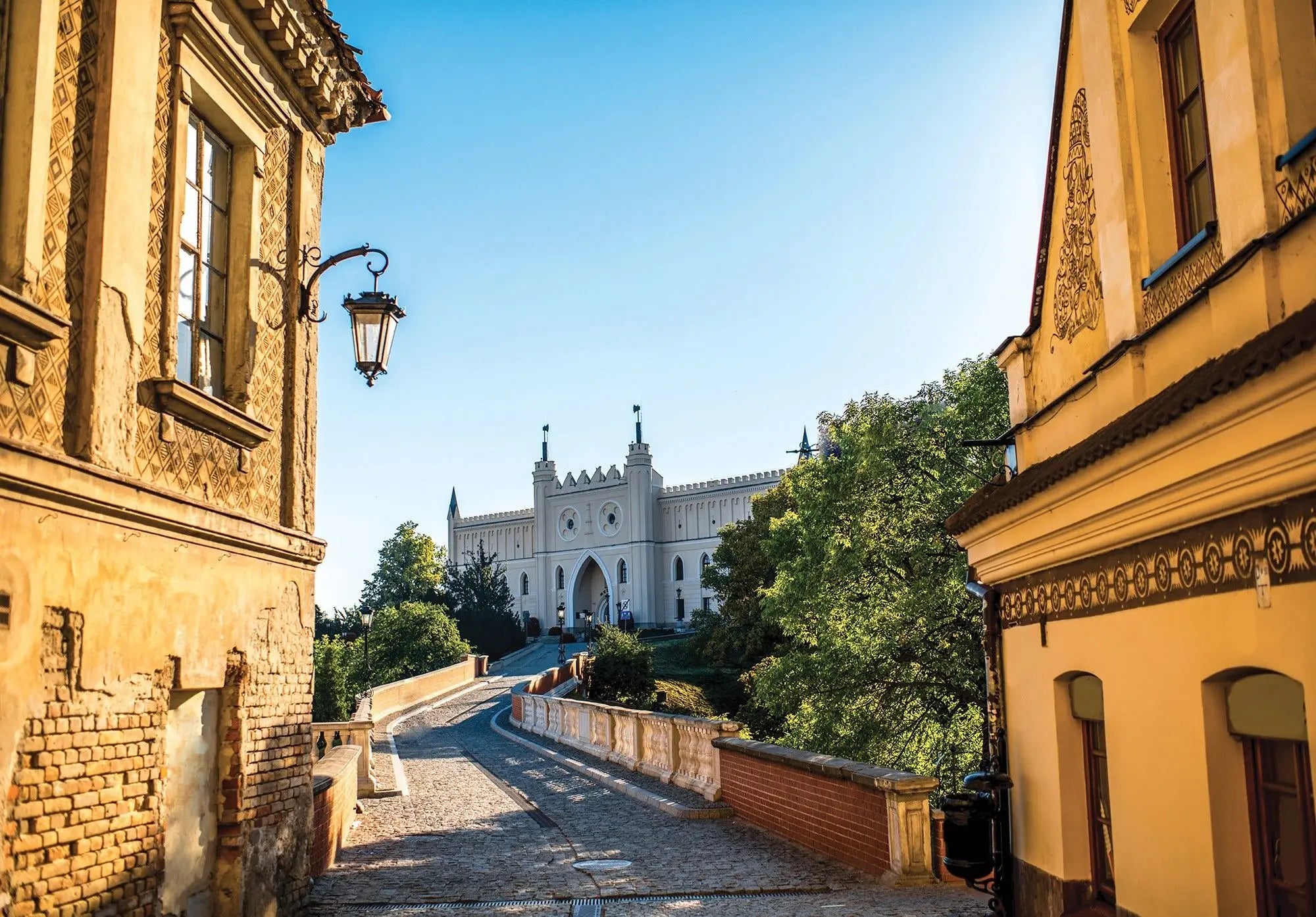 Billede 1 af Fototapet - Lublin slot med bro og solbeskinnede bygninger