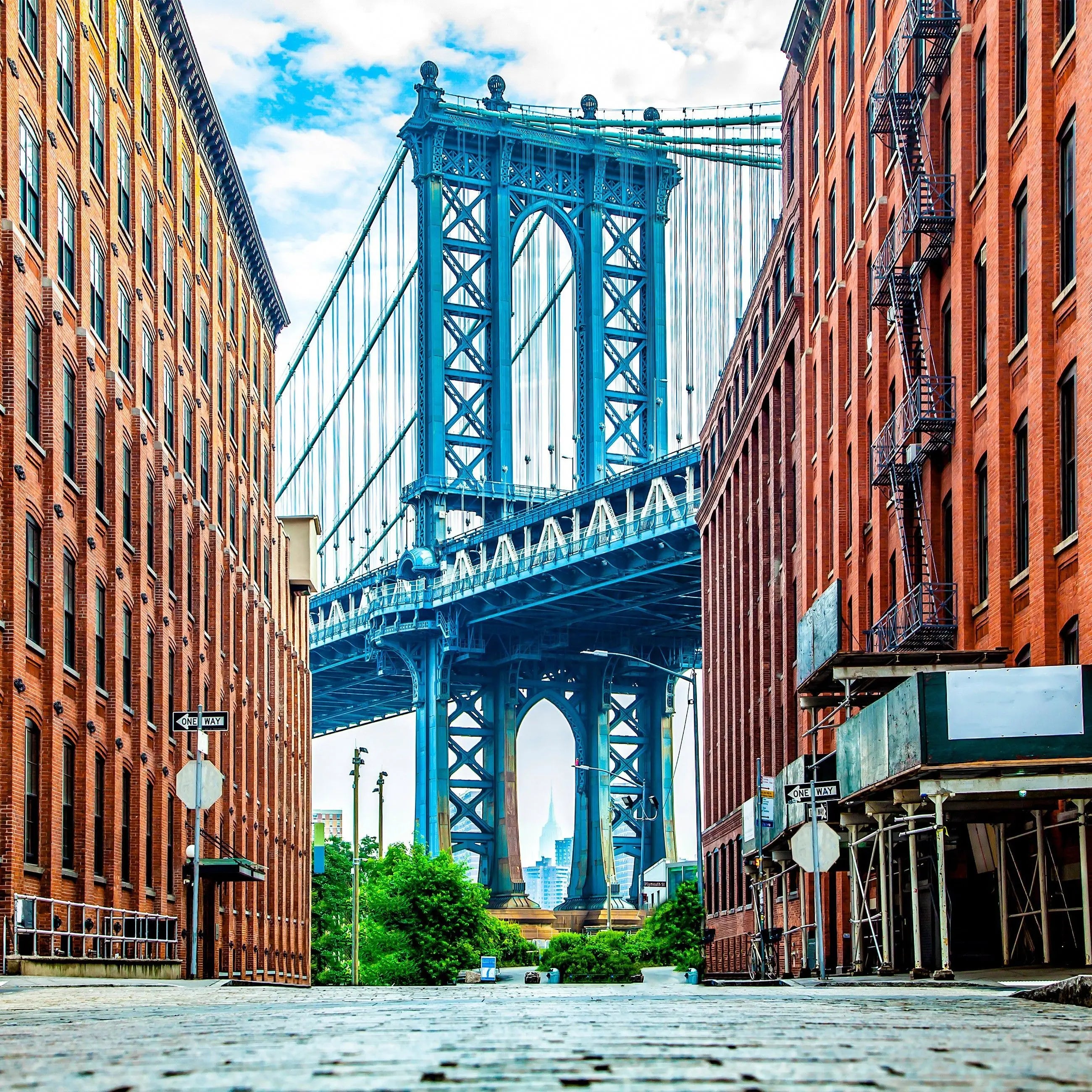 Billede 7 af Fototapet - Manhattan Bridge set fra Washington Street, Brooklyn, New York