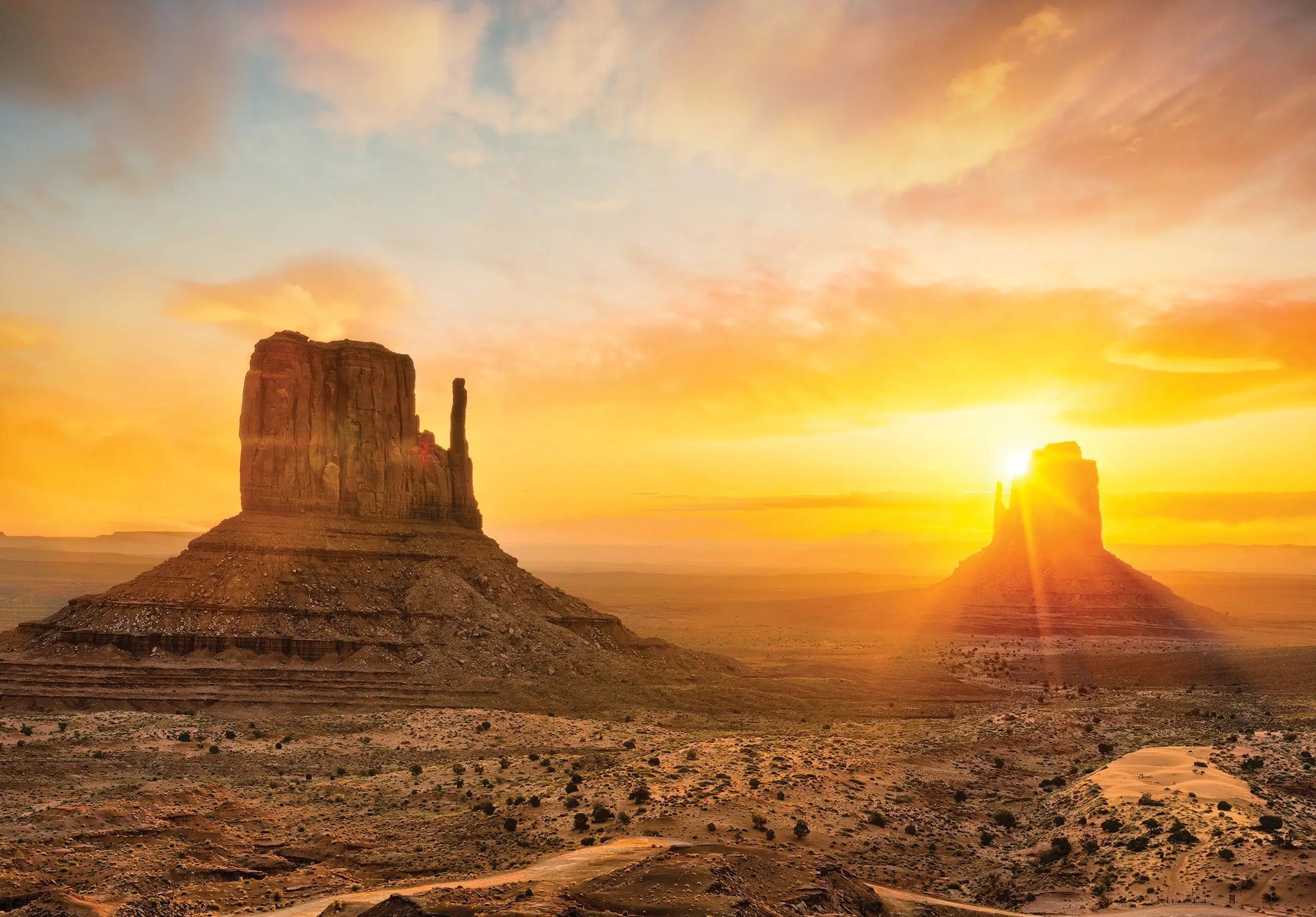 Billede 1 af Fototapet - Monument Valley ved solnedgang