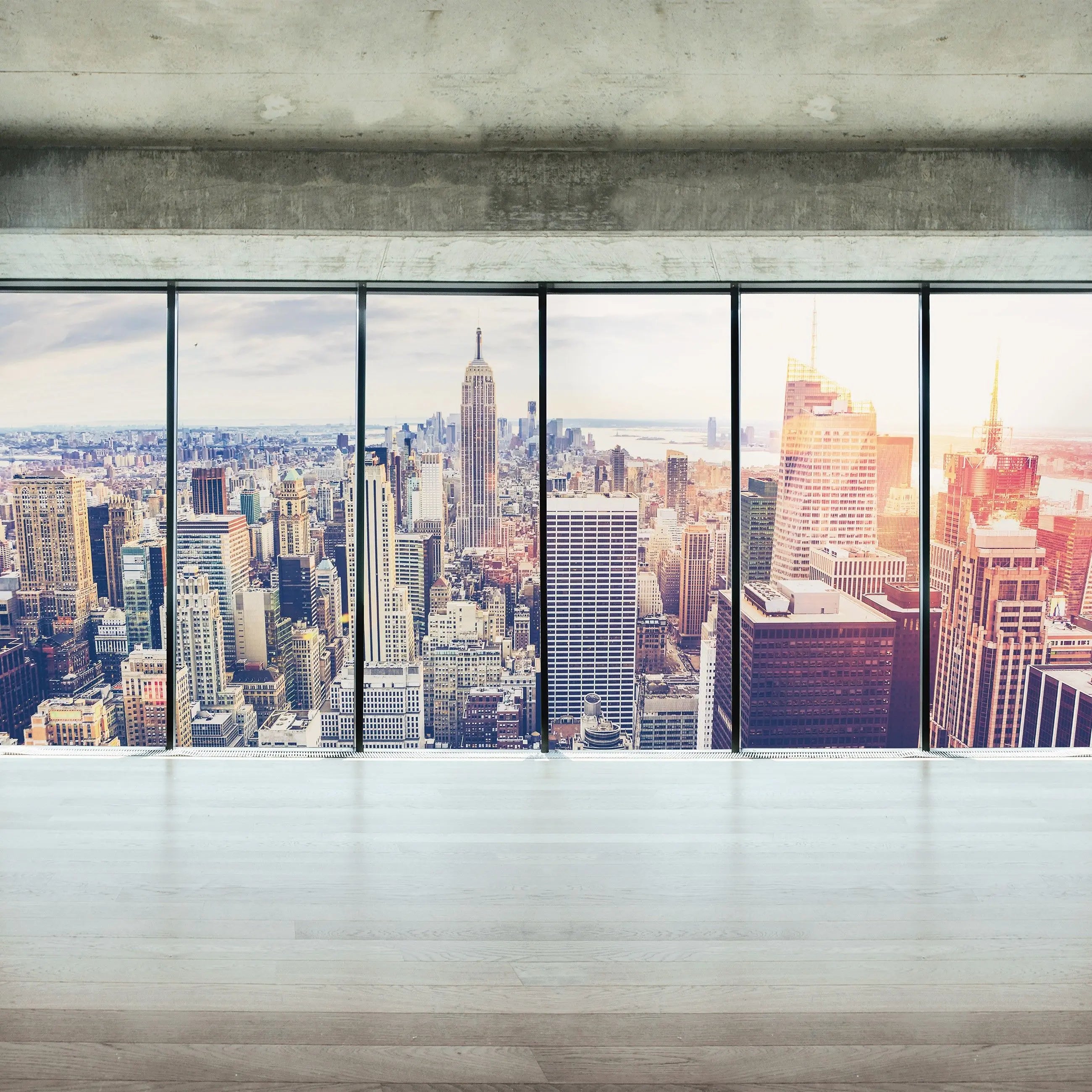 Billede 15 af Fototapet - New York City Skyline Sæt Taske Glaskontorvæg