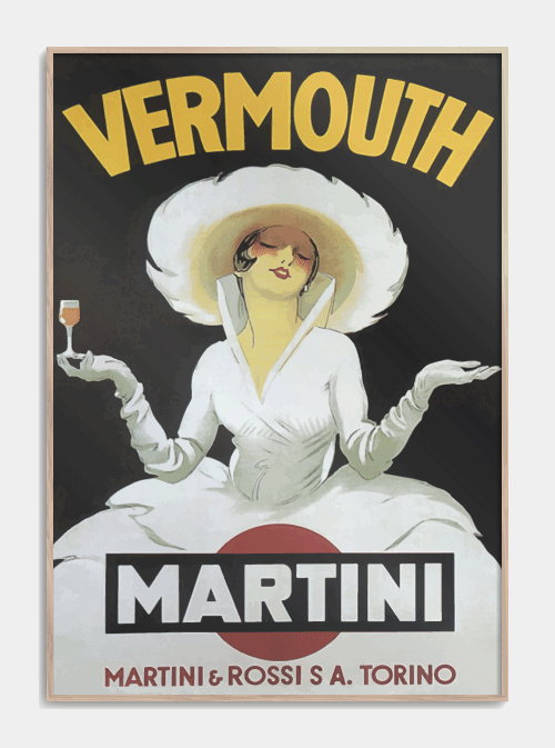 Martini Vermouth Retro plakat 50 X 70cm. - Køb gamle retro plakater her