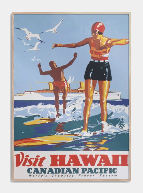 Visit Hawaii Retro plakat 50 X 70cm. - Køb gamle retro plakater her