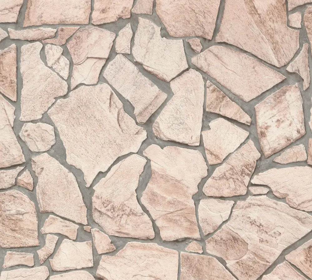 Nærbillede af Rock Mosaic - Sandstone tapet, der viser detaljerede sandstenfragmenter i mosaikmønster.