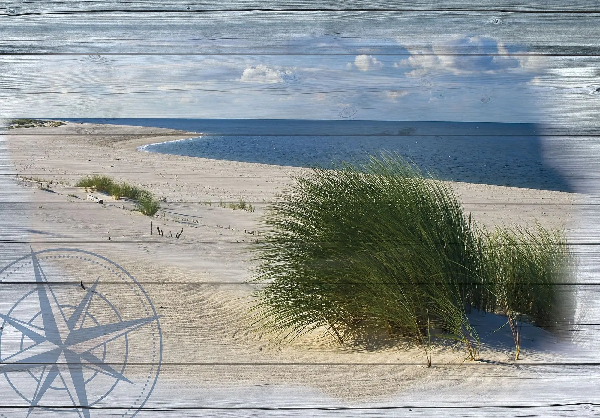 Billede 1 af Fototapet - Sandstrand med marehalm og blå himmel