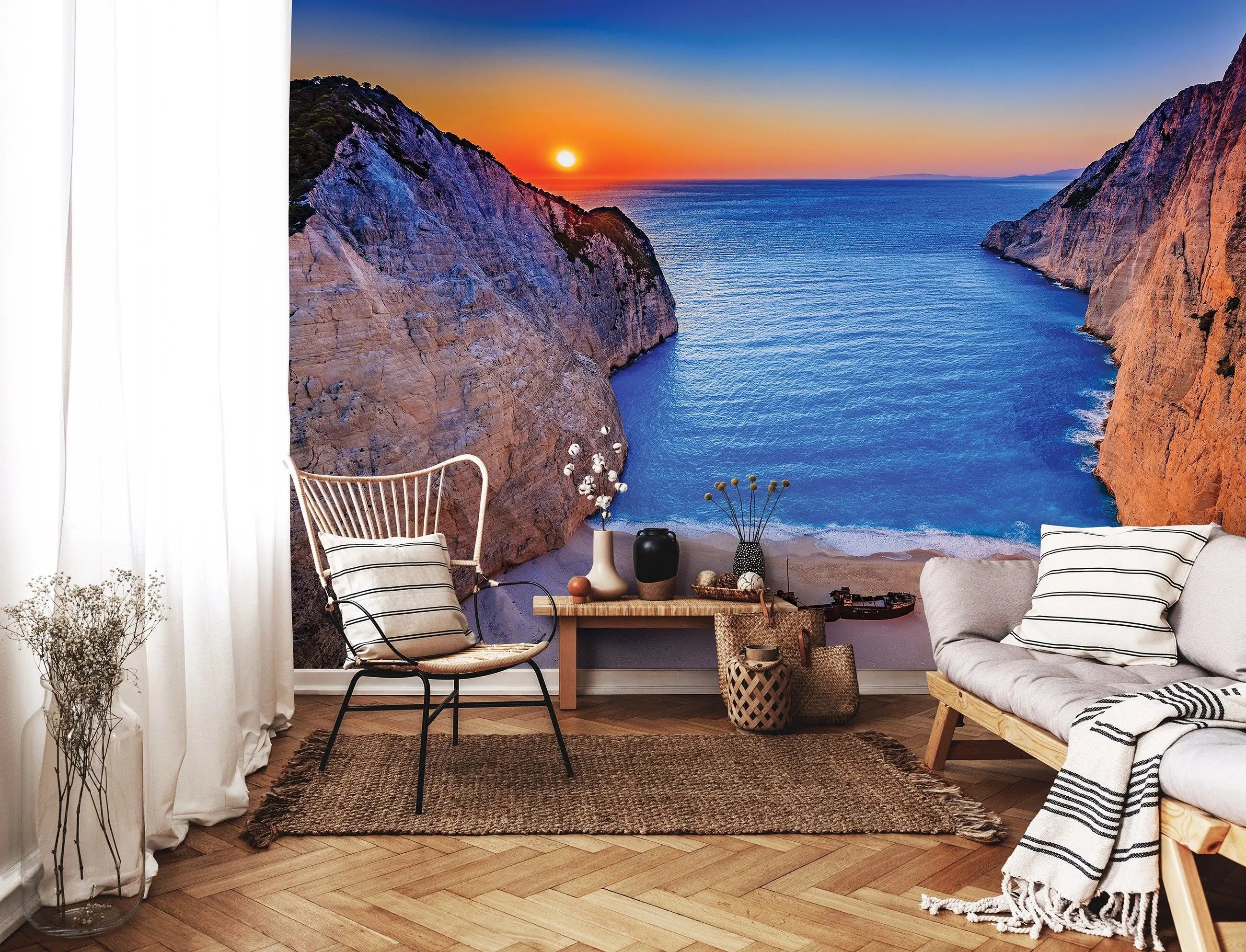 Billede 10 af Fototapet - Skibsvrag på Navagio-stranden ved solnedgang, Zakynthos, Grækenland