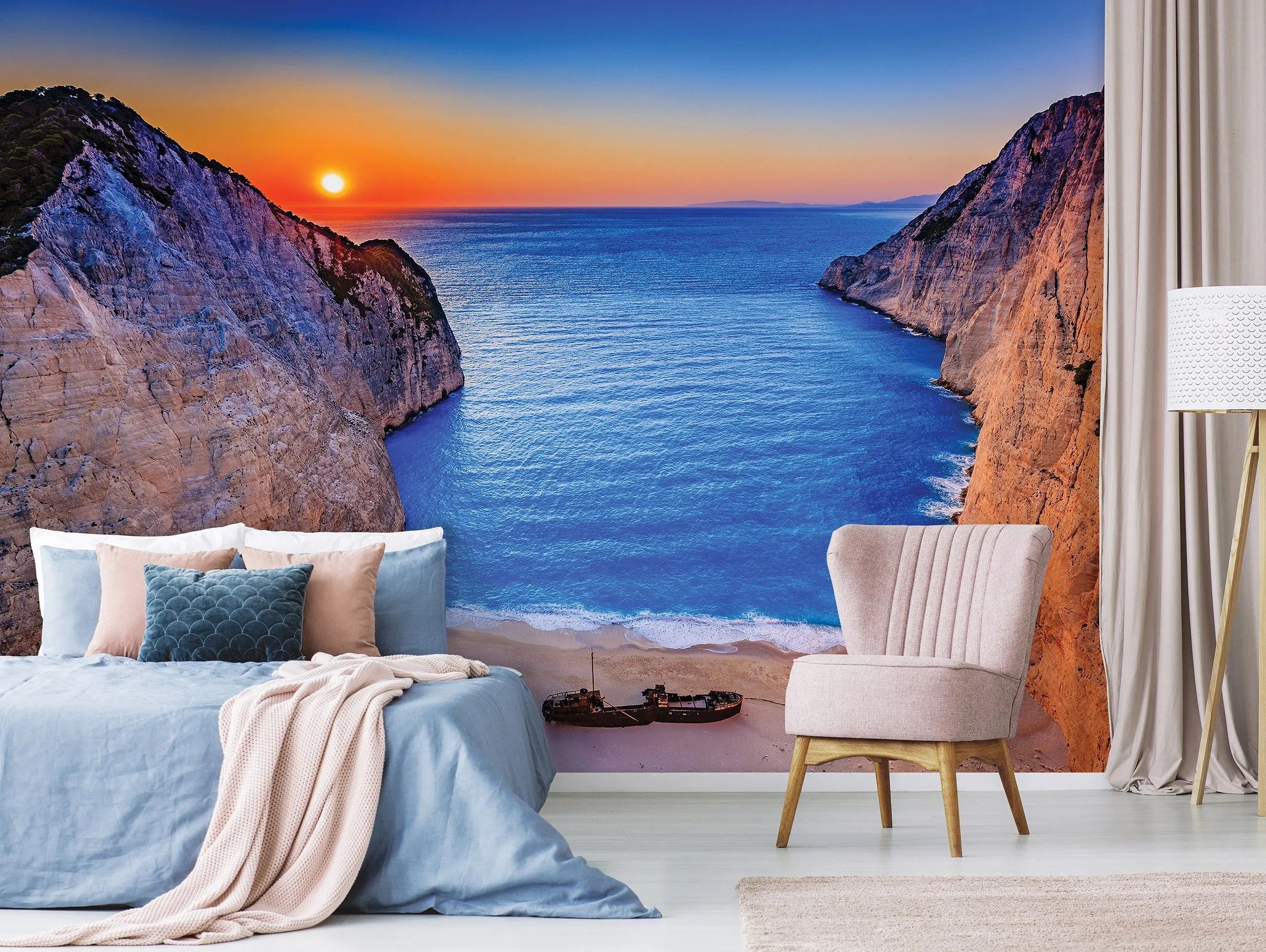 Billede 11 af Fototapet - Skibsvrag på Navagio-stranden ved solnedgang, Zakynthos, Grækenland