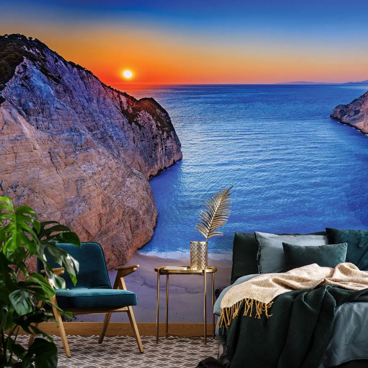 Billede 6 af Fototapet - Skibsvrag på Navagio-stranden ved solnedgang, Zakynthos, Grækenland