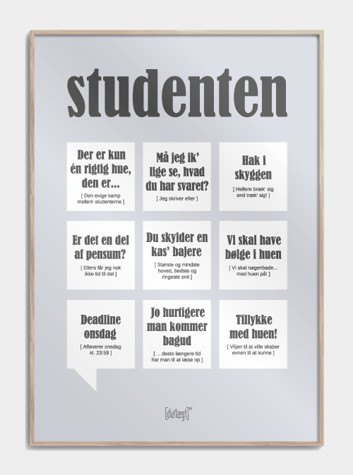 Studenten Dialægt plakat A3 - Køb plakater med tekst og citater