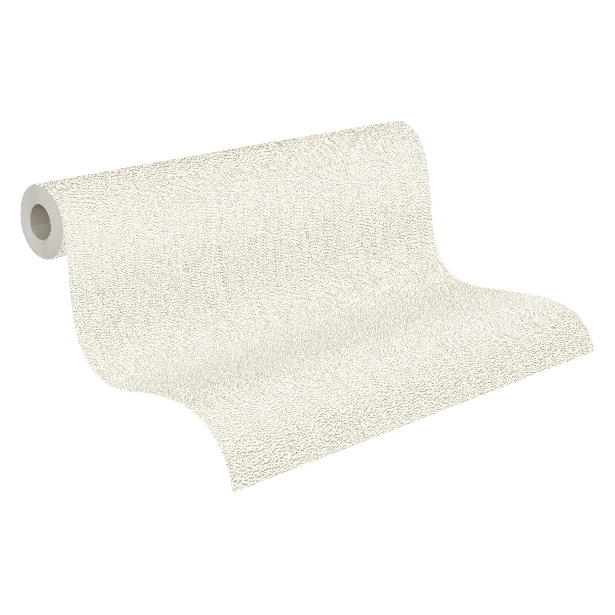 Rulle af tapetet Textured Calm - Ivory, som viser den fine tekstur og elfenbensfarve i et simpelt design.