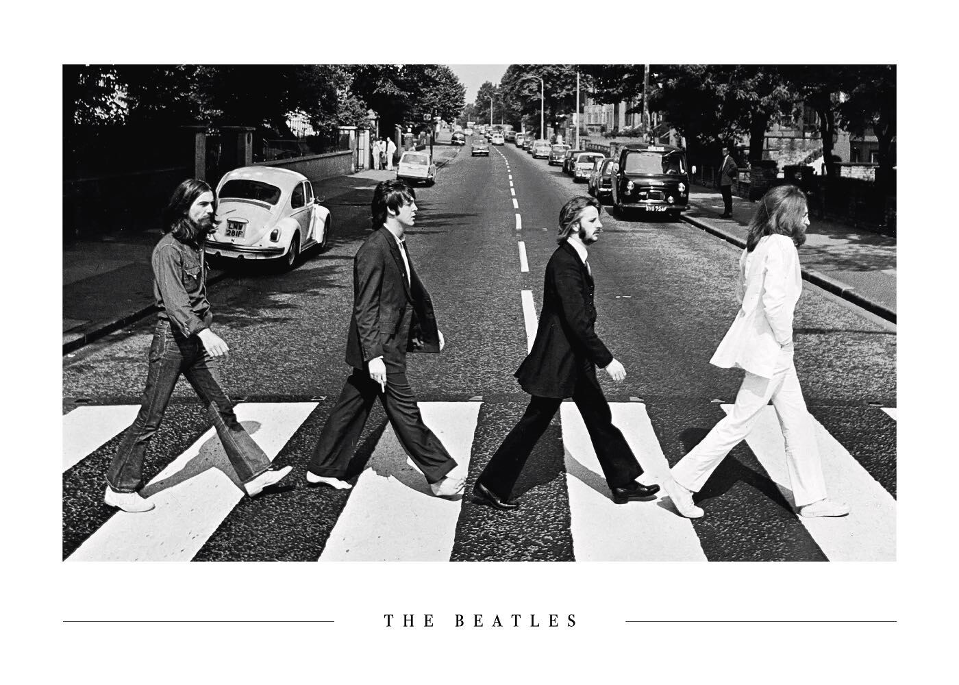 The Beatles fotokunst plakat 30X40cm. - Sort-hvid fotokunst billede