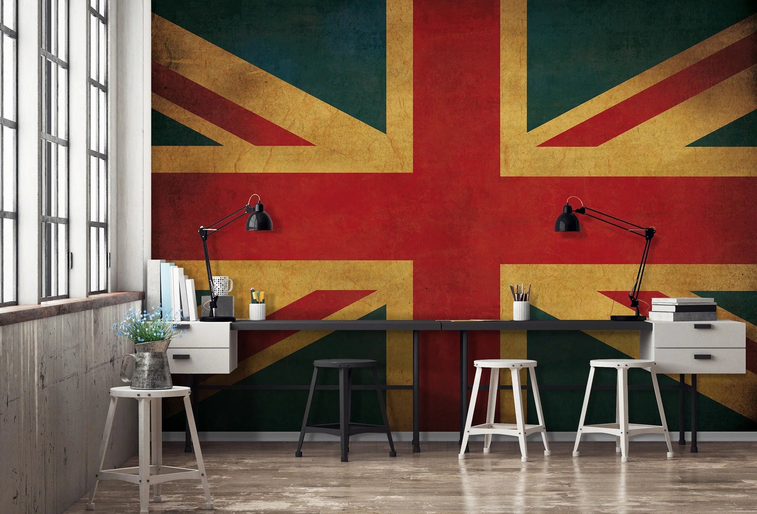 Billede 2 af Fototapet - Union Jack i falmede farver