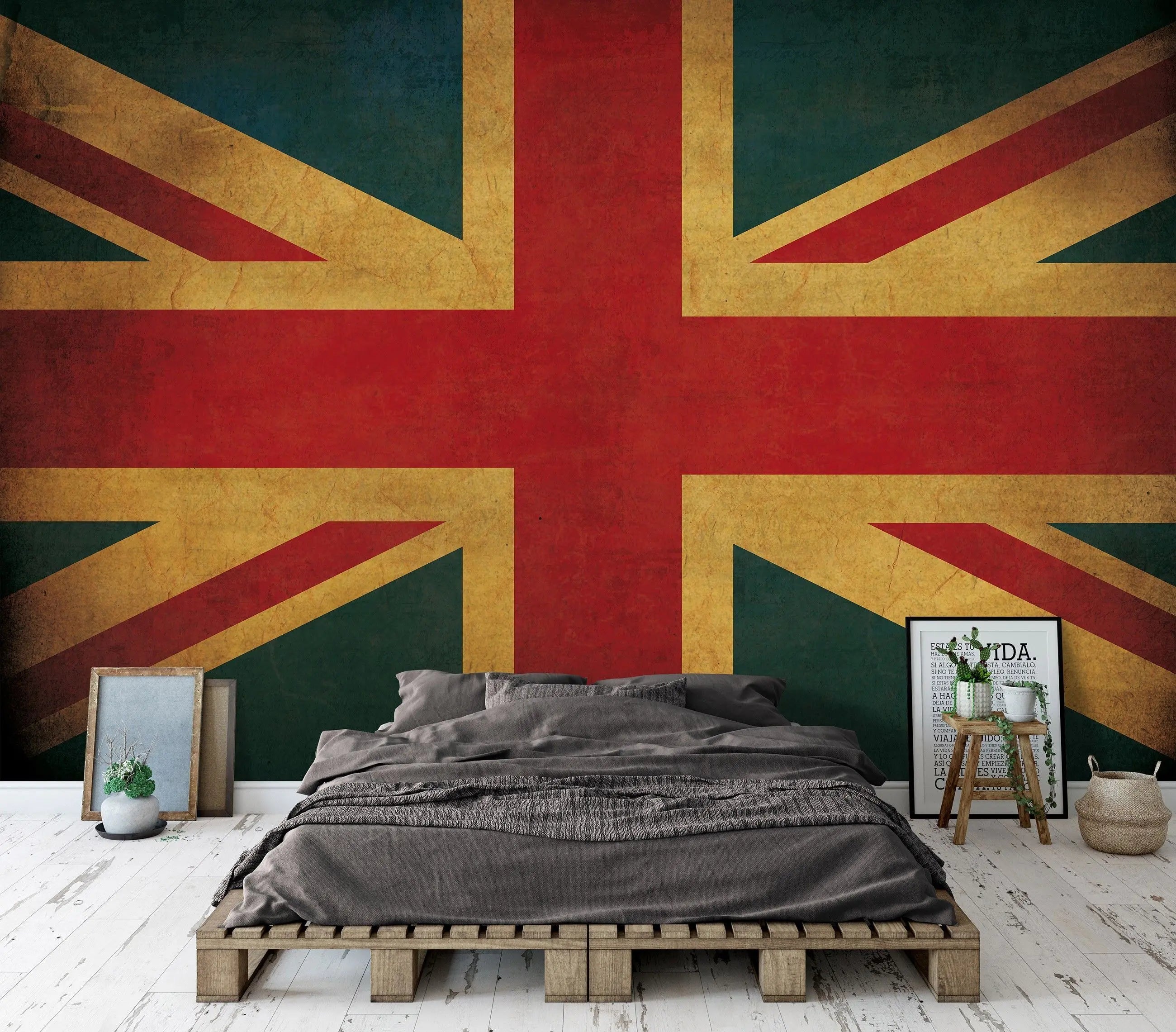 Billede 3 af Fototapet - Union Jack i falmede farver